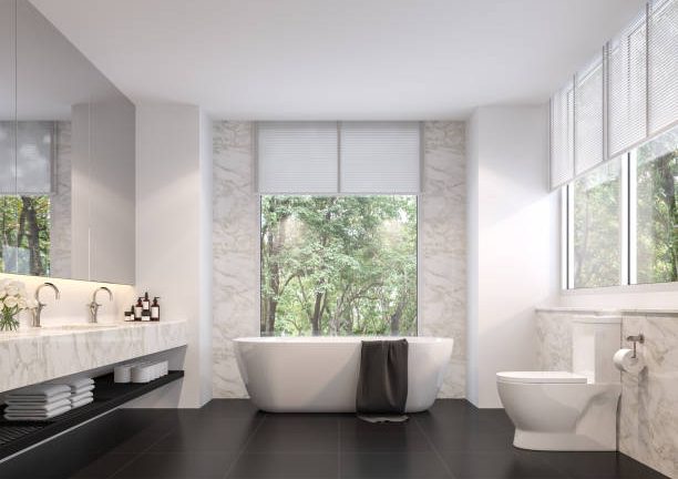Window coverings for bathrooms